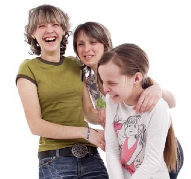 laughing teens having fun
