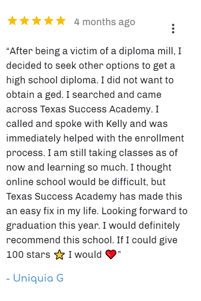 Testimony_2019 Not a diploma mill, but a real school you can trust
